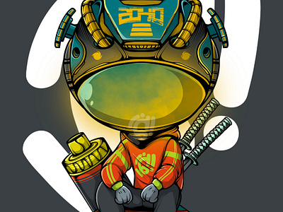 OVERTHINK anime art cartoon character comoc cyberpunk design graffiti illustration manga popart robot streetart urbanart vector