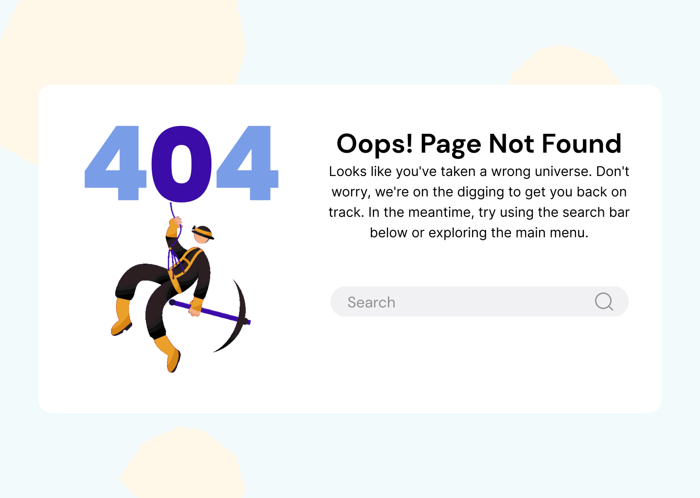 404 Error Message animation figma interaction interface lottiefiles motion graphics ui