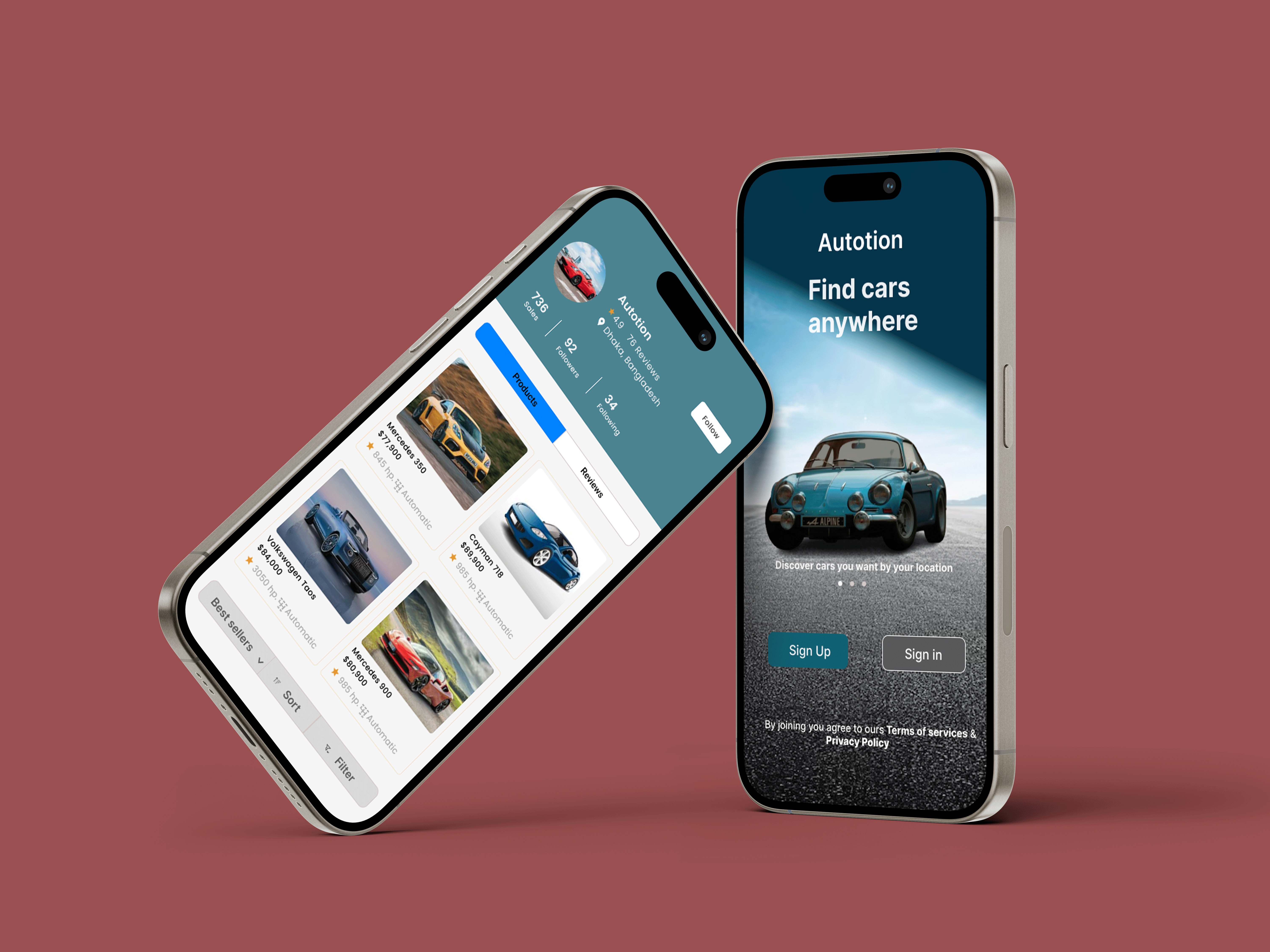 Car store app UI ui