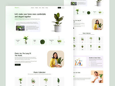 Plant Marketplace e commerce figma graphic design home planning landing page minimal design plants tree ui ux user experience user interface design ux designer web design website design