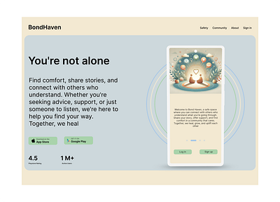 BondHaven Landing page dailyui design ui