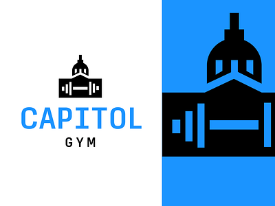 Capitol Gym Logo bodybuilding branding brandmark buildig capitol dumbell federal fitness government graphic design gym identity illustration logo logo design logos minimalist washington