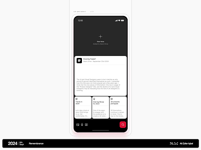 Remembrance brutalist figma interaction design memory minimal minimalistic mobile motion design motion graphics notes sleek tablet touch touch interaction ui ux