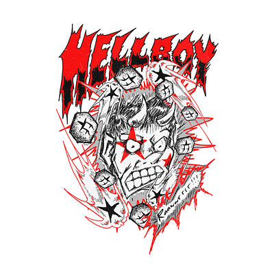 Hellboy albumcover animation artwork band branding design graphic design hellboy illustration logo merchandise merchandiseband punk