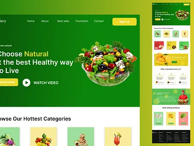 Natural foods and fruits website design branding food app food website fruits website graphic design grocery landing page natural foods webpage design ui ux uiux website design website design figm