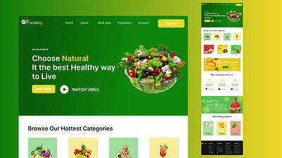 Natural foods and fruits website design branding food app food website fruits website graphic design grocery landing page natural foods webpage design ui ux uiux website design website design figm