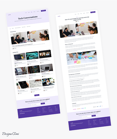 Learnify - A Blog Landing Page Design blog design blog page design figma figma design landing page landing page deisgn ui ui design ux