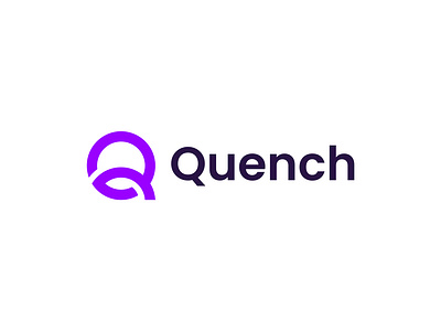 Quench - Logo Design 2024 brand design geometric logo illustration purple logo q logo mark quench