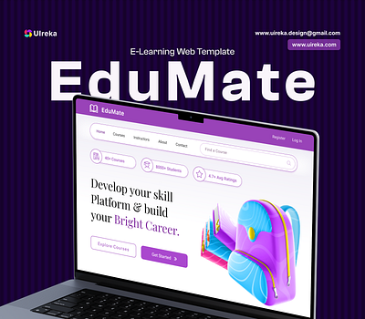 EduMate E-Learning Website Design UI/UX 3d agency agency website animation app app design branding design education website figma graphic design motion graphics ui ui design ui ux ux ux design website design website template website ui