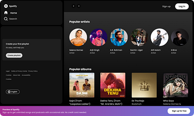 Spotify clone: Daily UI Day 4