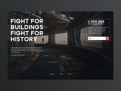 Architectural Heritage Page architecture bumazhnov business page challenge design design trends 2024 environmentally fightfor fund graphic design graphicdesign heroscreen hype4academy logo squareplanet ui uiux ux