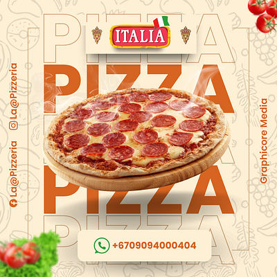 Pizza Post Design food design graphic design