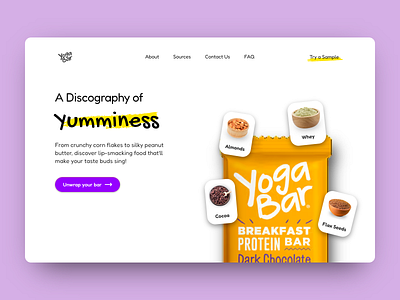 Hero section for Yoga Bar landing page branding challenge daily dailyui design graphic design ui