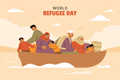 Refugee Day Illustration flat illustration refugee day vector