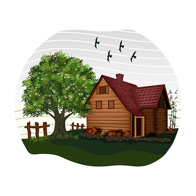 VILLAGE HOME ILLUSTRATION branding design graphic design illustration logo vector