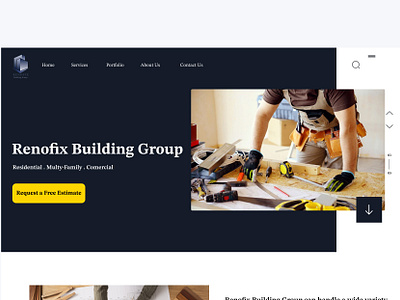 Renofix Building Group building design graphic design industry slider ui website