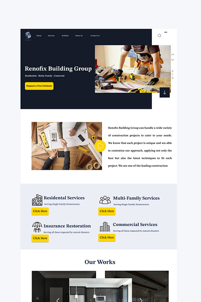 Renofix Building Group building design graphic design industry slider ui website