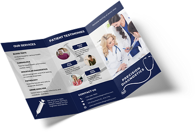 Diagnostics trifold flyer design brochure design diagnostics design flyer design graphic design