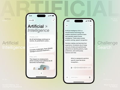 AI Search ai artificial intelligence card chat design mobile search study ui voice