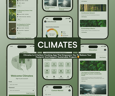 Climates - Carbon Tracking App mobile design ui uiux ux