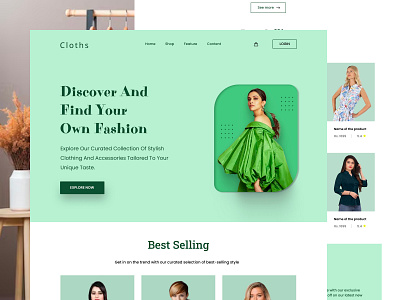 E-Commerce Cloths Website branding graphic design ui