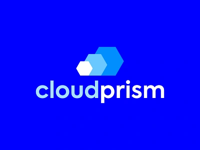 cloudprism, modern dev in cloud logo design: cloud from prisms branding cloud cloud computing components development emerging hexagons incloud incubator libraries logo logo design modern prims saas stack tech technology tools web technologies