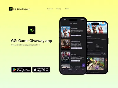 GG: Game Givaway App branding figma minimal ui ui design web design