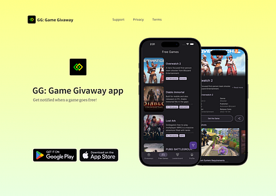 GG: Game Givaway App branding figma minimal ui ui design web design