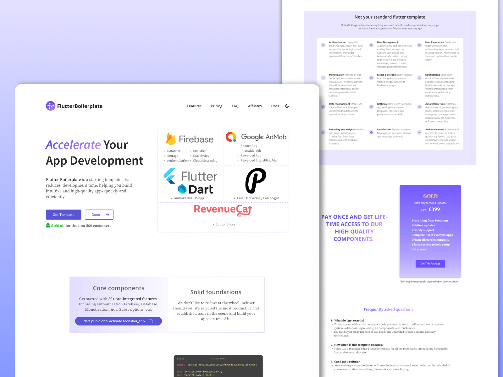 Flutter Boilerplate branding figma landing page minimal ui ui design web design