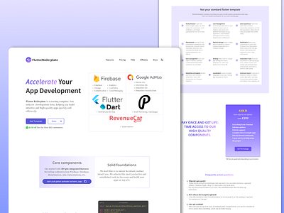 Flutter Boilerplate branding figma landing page minimal ui ui design web design