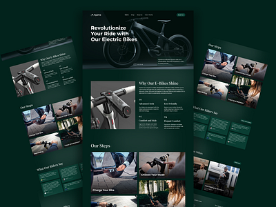 Electric bike landing page branding cycling e bike electric bike elegant ev figma interface landing page luxury bike map minimal modern ui ride scooter uber ui design ux design ux ui website design