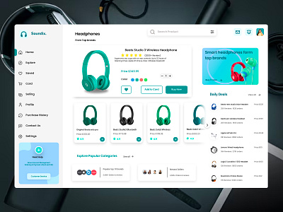 E-Commerce Headphone Website branding graphic design ui