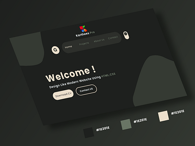 Modern Dark Theme Web Design adobe illustrator branding creative dark dark theme web desing web design