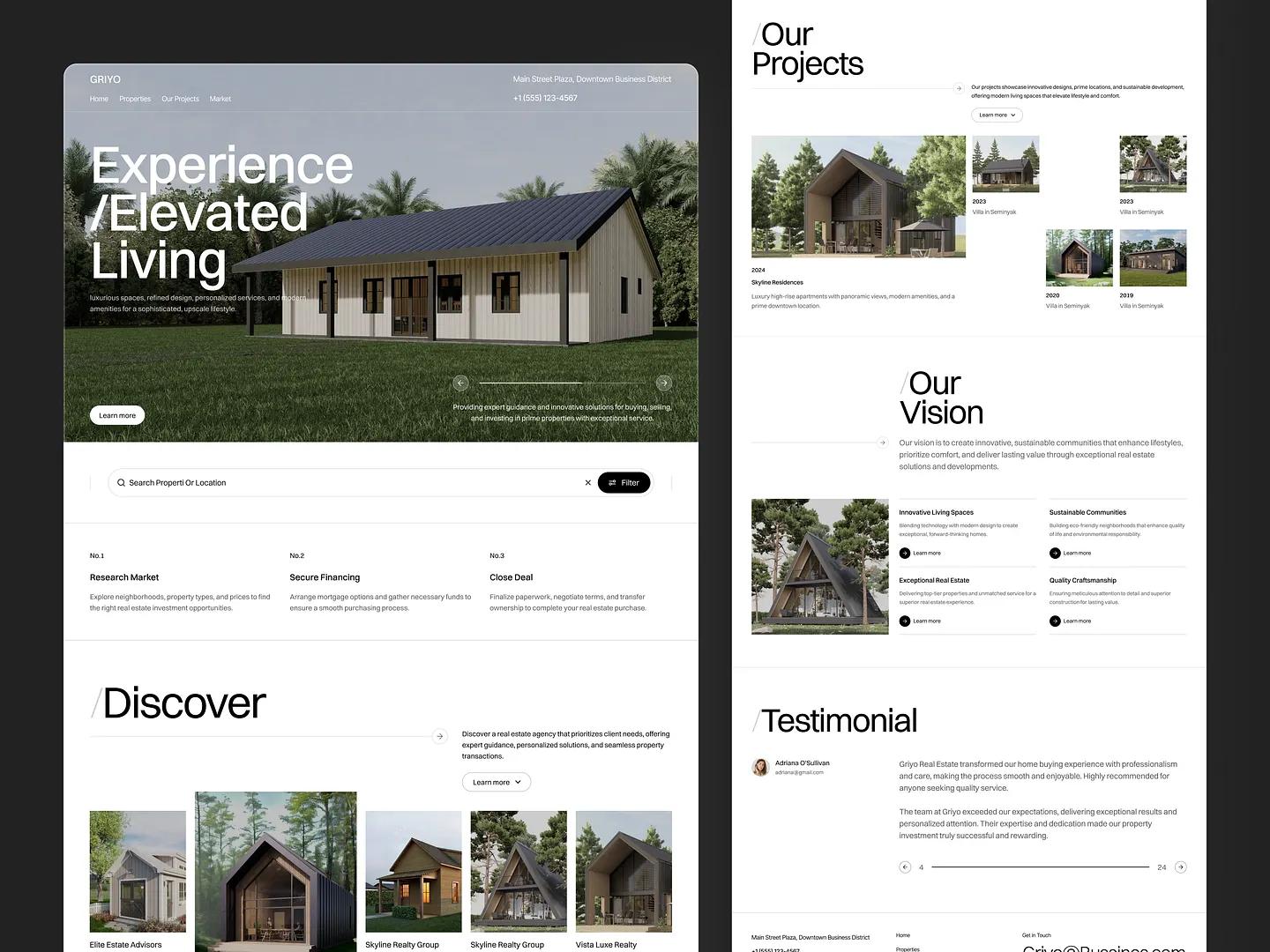 Innovative Architecture Design: Griyo Real Estate Landing Page