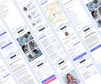 UX/UI Design - Clinic Mobile App app design app of the clinic clinic medical app medical website medicine mobile app mobile application uxui webpage for clinic website for clinic заказать мобильное приложение заказать приложение интерфейс клиника медицина медицинский интерфейс медицинское приложение приложение клиники