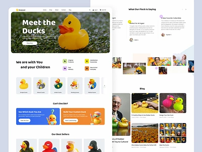 Rubber Duck e-Commerce Website animation app children clean colorful design duck ducks shop ecommerce interface kids online rubber duck shop shopping social store toy toy store ui