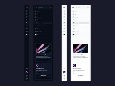 Dark Side Navigation app design bar design nav nav bar navigation side nav sidebar ui ui design ux web design