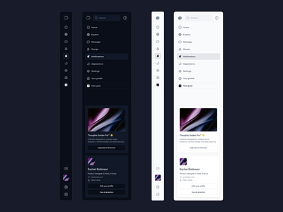 Dark Side Navigation app design bar design nav nav bar navigation side nav sidebar ui ui design ux web design
