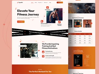 Elevate Your Fitness Journey landing page. branding design graphic design illustration typography ui ux vector