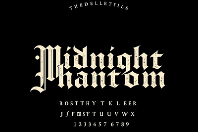 Midnight Phantom - Blackletter Font branding design graphic design illustration logo vector