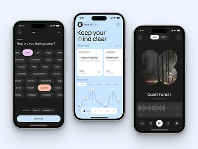 MINDSPACE | mental wellness mobile app android app color palette design graphic design interaction interface ios meditation app mental wellness mobile relaxation app typography ui user experience uxui visual identity