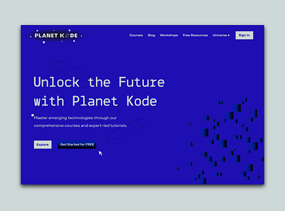 Planet Kode Web Concept/Hero Page branding concept design graphic design identity logo logotype mobile ui ux visual web