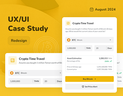 Crypto Time Travel - UX/UI Case Study case study figma interface product design research test ui user experience user interface ux