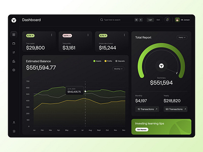 Dashboard for Stocks & Crypto Investment Platform best dashboard design crypto crypto dashboard design dashboard dashboard website template design design inspiration platform product design ui uxui webdesign