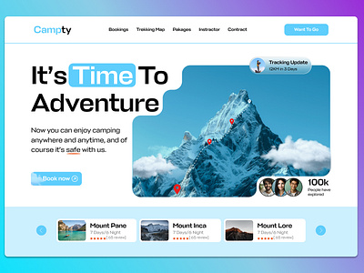 Hiking Website dailyux dailywebdesign figma hiking remotejob trecking ui uidesign uiux userexperience ux uxjob uxjobs uxlife website