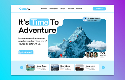 Hiking Website dailyux dailywebdesign figma hiking remotejob trecking ui uidesign uiux userexperience ux uxjob uxjobs uxlife website