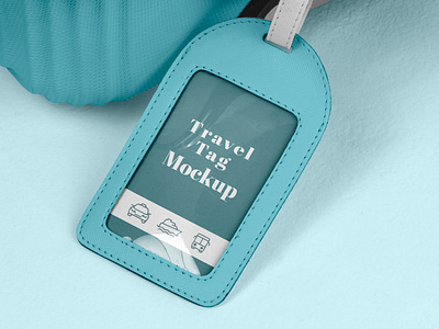 Suitcase Tag Mockup branding graphic design lebal logo mockup stationary suitcase tag travel