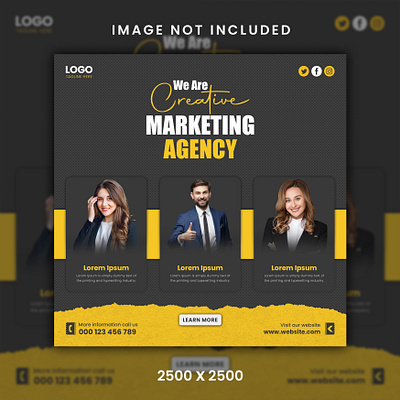 Marketing agency Social Post Template Design template