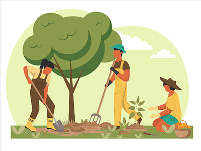 Gardening Illustration 2d agriculture characters farm farming flat gardening illustration vegetables