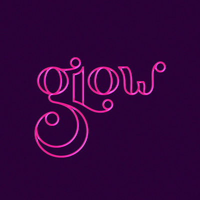 Glow Animated Type 3d animation design digital graphic design script simple typography